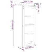 Schuifdeur ORKDAL Bruin 78 x 202 cm Hout en metaal - thumbnail