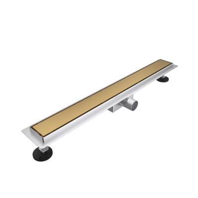 Fortifura Galeria douchegoot - 70cm - gesloten rooster - vloerflens - Geborsteld Messing PVD (Goud) SW679909/SW1075336 Fortifura Galeria douchegoot - 70cm - gesloten rooster - vloerflens - Geborsteld Messing PVD (Goud) SW679909/SW1075336