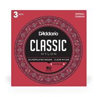 D&apos;Addario EJ27N-3D Student Nylon Normal Tension snaren voor klassieke gitaar (3 sets) - thumbnail