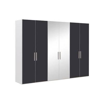 Goossens Kledingkast Easy Storage Ddk, Kledingkast 304 cm breed, 220 cm hoog, 4x draaideur en 2x spiegel draaideur midden