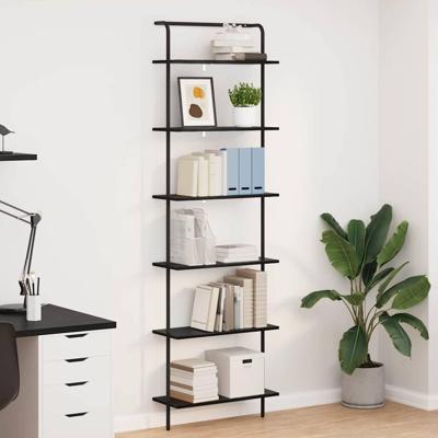 Boekenkast Zwart eiken 60 x 24 x 203 cm Bewerkt hout