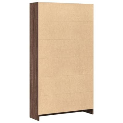 Boekenkast 80x24x143 cm bewerkt hout bruin eikenkleurig Boekenkast 80x24x143 cm bewerkt hout bruin eikenkleurig