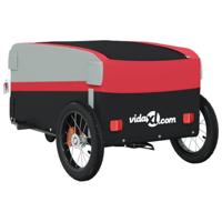 VidaXL Fietstrailer 30 kg ijzer zwart en rood - thumbnail