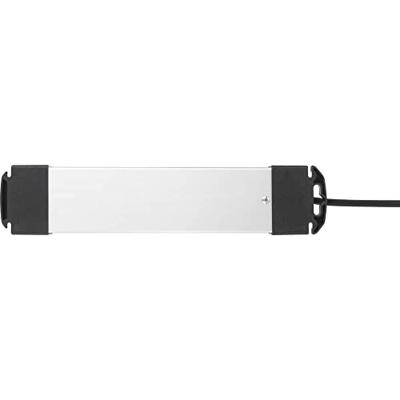 Sygonix SY-4538264 Stekkerdoos met schakelaar 4-voudig Zwart, Zilver Randaarde stekker 1 stuk(s)