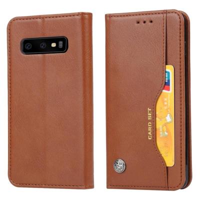 Knead huidtextuur horizontale Flip lederen case voor Galaxy S10 PLUS, met foto frame & houder & kaartsleuven & portemonnee (bruin) Knead huidtextuur horizontale Flip lederen case voor Galaxy S10 PLUS, met foto frame & houder & kaartsleuven & portemonnee (bruin)