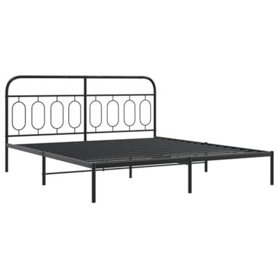 Bedframe met hoofd- en voeteneinde metaal zwart 183x213 cm Bedframe met hoofd- en voeteneinde metaal zwart 183x213 cm