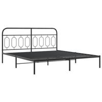 Bedframe met hoofd- en voeteneinde metaal zwart 183x213 cm - thumbnail