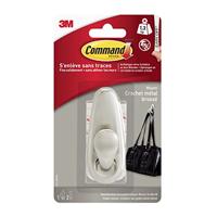 3M Command ® medium metalen haak „klassiek” (l x b x h) 83 x 32 x 32 mm Nikkel (geborsteld) Inhoud: 1 stuk(s) - thumbnail
