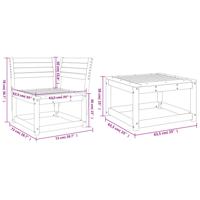 3-delige Loungeset massief grenenhout wit - thumbnail