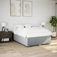 Bedframe zonder matras stof lichtgrijs 160x200 cm - thumbnail
