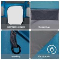 Gezinstent Blauw en Grijs 435 x 255 x 216 cm Polyester en staal - thumbnail