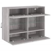 Tv-wandmeubel met LED-verlichting 78,5x30x60,5 cm grijs sonoma - thumbnail
