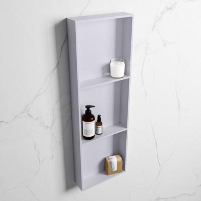 MONDIAZ EASY Nis 89,5x29,5cm in solid surface kleur Cale | Cale. 3 vakken geschikt voor in- of opbouw MONDIAZ EASY Nis 89,5x29,5cm in solid surface kleur Cale | Cale. 3 vakken geschikt voor in- of opbouw