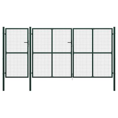 Tuinpoort staal 400x150 cm groen