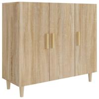 Dressoir 90x34x80 cm bewerkt hout sonoma eikenkleurig - thumbnail