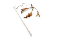 Beeztees Catnip+Matatabi Hengel+Veren - Kattenspeelgoed - 40 cm - thumbnail