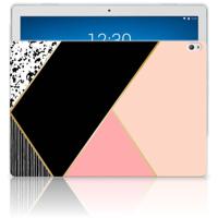 Lenovo Tab P10 Back Cover Zwart Roze Vormen - thumbnail