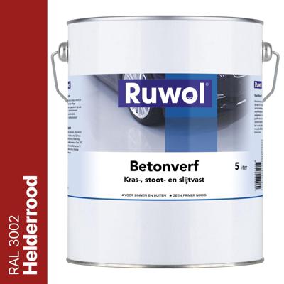 Ruwol Betonverf Helderrood (RAL 3002) 5 liter