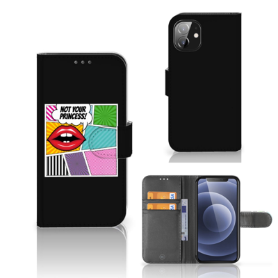 Apple iPhone 12 Mini | Wallet Case | met Pasjes | Popart Princess Apple iPhone 12 Mini | Wallet Case | met Pasjes | Popart Princess