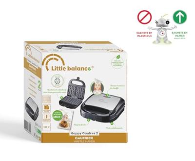 LITTLE BALANCE Wafelijzer - Happy Waffles - PFAS-vrije antiaanbaklaag - 750W