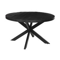 Eetkamertafel Hendrik 130cm rond Mangolia Zwart - thumbnail