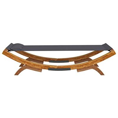 Loungebed 100x188,5x44 cm massief gebogen hout antracietkleurig