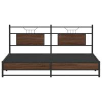 Bedframe zonder matras metaal bruin eikenkleur 183x213 cm - thumbnail