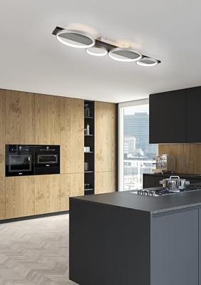 Trio Leuchten Plafondlamp Medera 4 lichts L 100 cm wit zwart