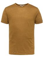 Short sleeve r-neck slim fit linen dull gold - thumbnail