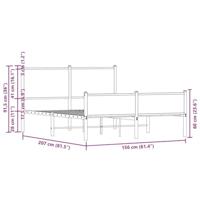 Bedframe zonder matras metaal gerookt eikenkleurig 150x200 cm - thumbnail