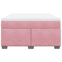 Boxspring met matras fluweel roze 160x200 cm - thumbnail