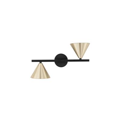 Lyora WandlampConico dubbel zwart met goud - 9011428