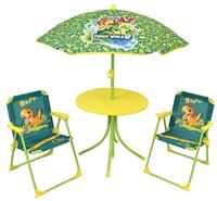 FUN HOUSE Jurassic Dinosaur tuinmeubelen - 1 tafel 46 x ø46 cm, 2 stoelen 53 x 38,5 x 37,5 cm en 1 parasol 125 x ø100 cm - thumbnail
