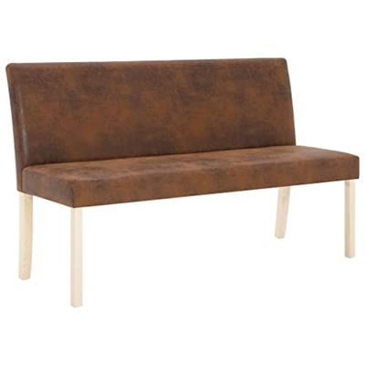 VidaXL Bankje 139,5 cm kunstsuède bruin VidaXL Bankje 139,5 cm kunstsuède bruin