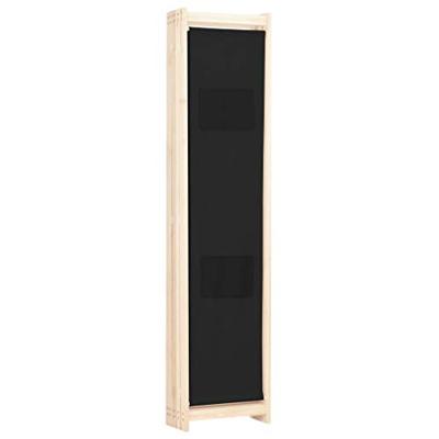 Kamerscherm met 5 panelen 200x170x4 cm stof zwart Kamerscherm met 5 panelen 200x170x4 cm stof zwart
