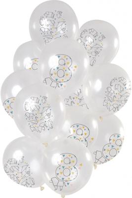 Folat Ballonnen origami cijfer 8 jaar 30 cm set van 12 | 24 stuks