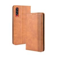 Voor Galaxy A70s magnetische Buckle retro Crazy Horse textuur horizontale Flip leergeval met houder & kaartsleuven & fotolijstjes (bruin) - thumbnail