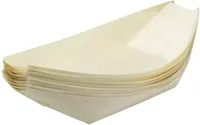 Serveerschaaltjes hout 22x11 cm 10 stuks - thumbnail