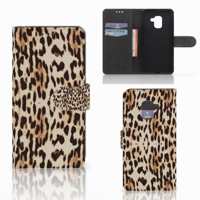 Samsung Galaxy A8 2018 Telefoonhoesje met Pasjes Leopard - thumbnail