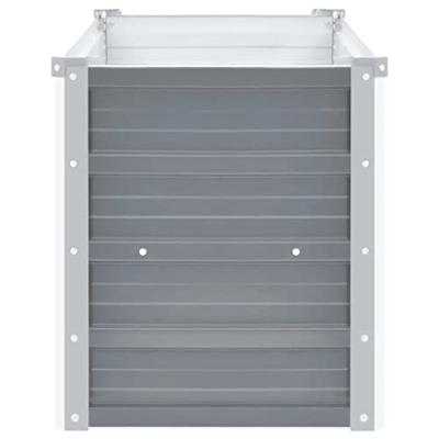 Plantenbak verhoogd 160x40x45 cm gegalvaniseerd staal grijs