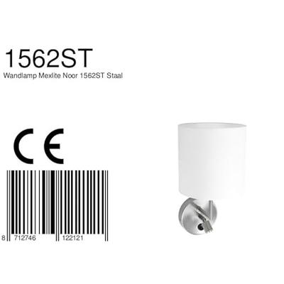 Mexlite Wandlamp noor 1562st staal Mexlite Wandlamp noor 1562st staal