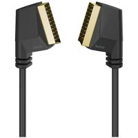 Hama Scart-verbindingskabel, stekker - stekker, verguld, 1,5 m TV accessoire Zwart - thumbnail