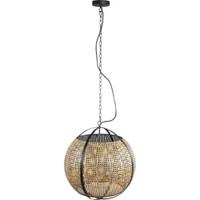 PTMD hanglamp bayu zwart/beige 55 cm | 2 stuks - thumbnail