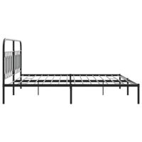 Bedframe met hoofdbord metaal zwart 200x200 cm - thumbnail