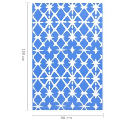 VidaXL Buitenkleed arakil 80x150 cm pp blauw en wit