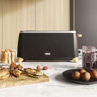 Princess 01.142361.01.001 Broodrooster met lange sleuf Zwart, Hout (licht) - thumbnail