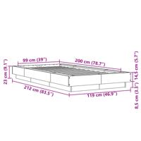Bedframe bewerkt hout grijs sonoma eikenkleurig 100x200 cm - thumbnail