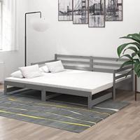 VidaXL Slaapbank uitschuifbaar massief grenenhout grijs 2x(90x200) cm - thumbnail