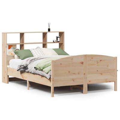 Bed met boekenkast zonder matras massief grenenhout 140x190 cm - thumbnail