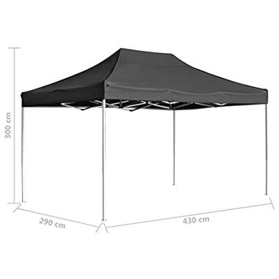 VidaXL Partytent professioneel inklapbaar 4,5x3 m aluminium antraciet